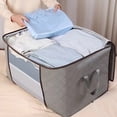 thumbnail image 5 of Bolsa de almacenamiento gigante con cremallera para armario, edredón King, ropa, organizadores de mantas con ventana transparente grande y asas de transporte para ahorrar espacio, 4 unidades, 5 of 5