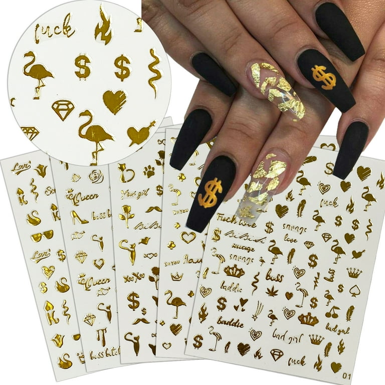 Luxury Flower Brand LV Nail Foil