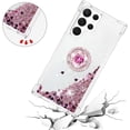 thumbnail image 5 of Phone Case for Samsung Galaxy S23 Ultra, Shockproof Clear Quicksand Glitter Flowing Liquid with Bling Diamond Ring Stand,Cute Women Girls Case for Galaxy S23 Ultra 6.8'' LS - Rose Gold, 5 of 7
