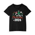 thumbnail image 4 of Odeerbi Kids Boys Girls Christmas T-shirt Christmas Print Casual Short Sleeve Tops Shirt Kids Clothes Black, 4 of 4