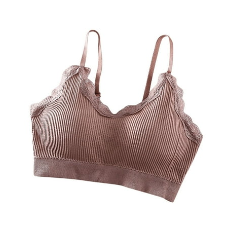 Womens Workout Top Dgankt Lace Sexy Lace Style Bottom Breast Plunge Anti-Shine Sports Underwear Bra On Clearance