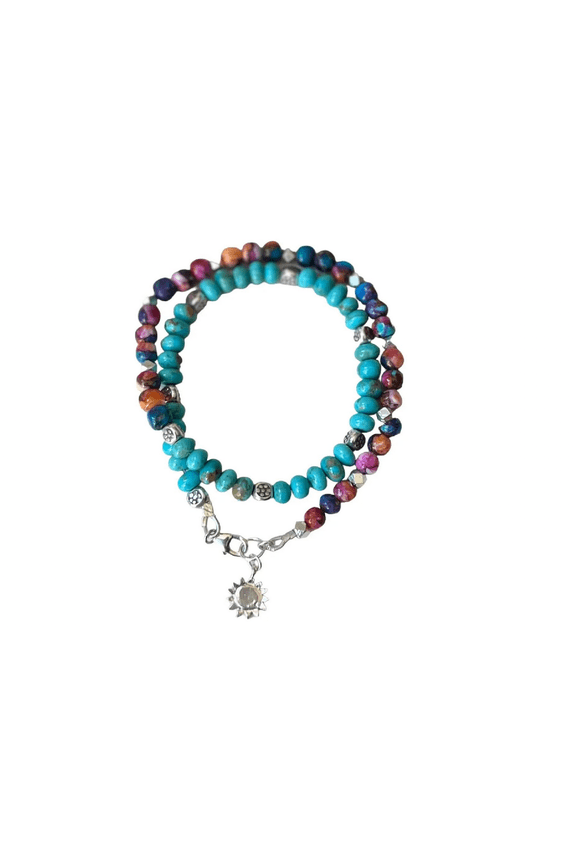 Colorful Kingman Mine Wrap Bracelet