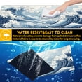 thumbnail image 4 of Mountain Gaming Mouse Pad,Japanese Blue and White Sea Wave Desk Mat,31.5"X15.7" Large Desk Pad with Stitched Edge Non-Slip Base Keyboard Big Mouse Pad for Office Home Work Gaming, 4 of 6