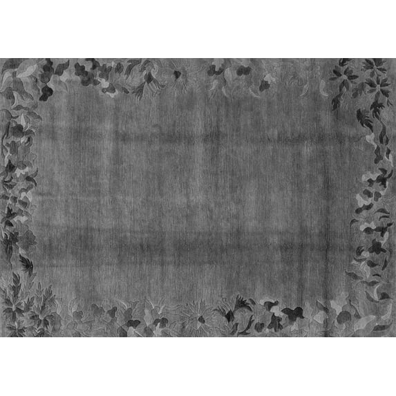 Ahgly Company Indoor Rectangle Abstract Gray Modern Area Rugs, 4' x 6'