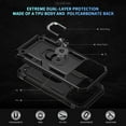 thumbnail image 5 of Dteck Case for iPhone 17 Pro,Military Grade Drop Impact Case 360 Metal Rotating Ring Kickstand Holder Armor Heavy Duty Shockproof Cover for iPhone 17 Pro ,Black, 5 of 6