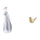 thumbnail image 1 of Figura moderna de de una dama y un pájaro dorado. Elegante estatua nórdica con escultura de animal, ideal para decorar estantes, escritorios, 1 of 8