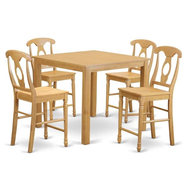 Cafe Counter Height Dining Table & 4 Chairs, Oak - Walmart.com