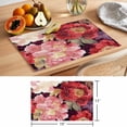 thumbnail image 6 of Gold Red Flower Placemats Set of 8, Country Vintage Watercolor Pink Floral Leaf Non-Slip Place Mats Washable Table Mats for Kitchen Dining Table Decorations Indoor/Outdoor, 6 of 9