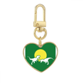thumbnail image 1 of Fighting Carnivore Sun Art Deco Fashion Gold Heart Keychain Metal Keyring Holder, 1 of 3