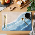 thumbnail image 2 of Navy Blue Waves Coastal Placemats Set of 4 Summer Beach Ocean Seaside Place Mats Indoor Wipeable Table Mats Washable Cloth Dining Table Placemats for Kitchen Holiday Party Home Decor 13x19 Inch, 2 of 9