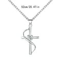 thumbnail image 3 of Fashion Silver Crossing Pendant Necklaces for Women Exquisite Diamond Rhinestone Geometric Charm Necklace Choker Jewelry Gifts, 3 of 8