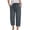 Dark Gray, variant on Summer Pants for Women Casual Pockets Cotton Linen Wide Leg Drawstring Elastic Waist Capris Crop Pants (Dark Gray, M)