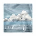 thumbnail image 1 of Blue Nautical Decorative Satin Napkins Set of 4, Sailboats in the Sea Landscape Scene Clouds Geometric Style Digital Artwork, Square Fabric Party & Dinner Napkin, 12", White Blue, by Ambesonne, 1 of 2