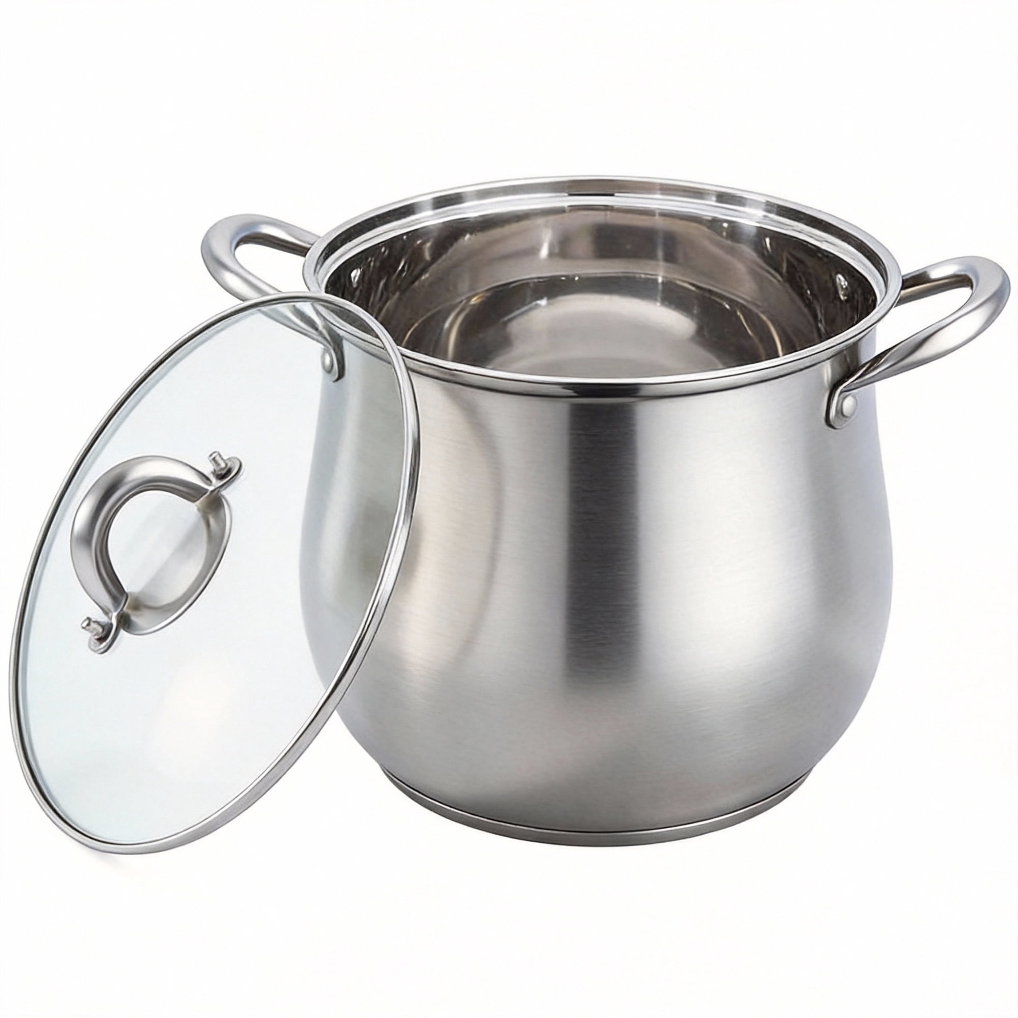 GARITIN Stainless Steel Stock Pot, 8 Quart Induction Cookware with Glass Lid, Nonstick Cooking Pot for Pasta Soup Canning Boiling Simmering