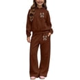 thumbnail image 4 of Ndbuld Kids Printed Hoodie and Sweatpants Set, Fleece Lined Winter Sports Outfit with Kangaroo Pocket for Boys Girls, 4 of 6