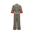 thumbnail image 7 of HSHMT Womens 2 Piece Outfits Sweatsuits Sets Women's Leopard Print Color Block Short Sleeved Loose Shirt And Elastic Waist Pocket Pants Set, 7 of 7