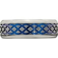 thumbnail image 4 of Titanium Edward Mirell Blue Anodized Brushed & Polished 8mm Band (Size 7.5) Made In United States emr109-7.5, 4 of 5
