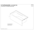 thumbnail image 2 of Aqua Eden CVTAP543023R7 54" Acrylic Rectangular 3-Wall Alcove Tub with Armrests, Right Hand Drain, Glossy White/Brushed Brass, 2 of 4