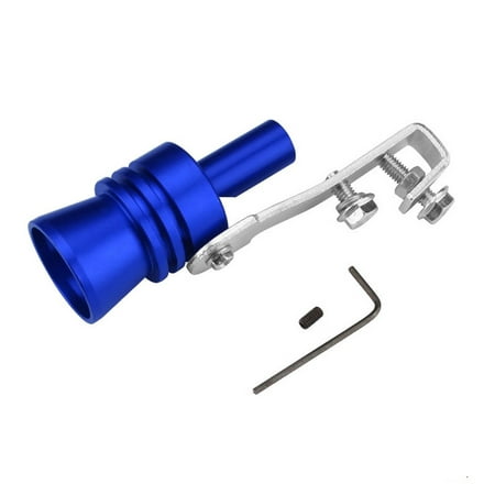 Car Turbo Sound Exhaust Muffler Pipe Blow Off Valve Whistle Simulator Aluminum Universal Auto Accessories, Blue, 1 Pack