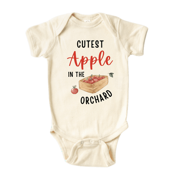Cutest Apple In The Orchard Cute Baby Clothes for Baby Outfit for Baby Shower Gift for Newborn 6-9m Natural
