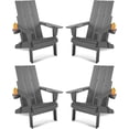 thumbnail image 2 of Set of 4 Oversized HDPE Folding Adirondack Chairs with Wood Texture,, 2 of 7
