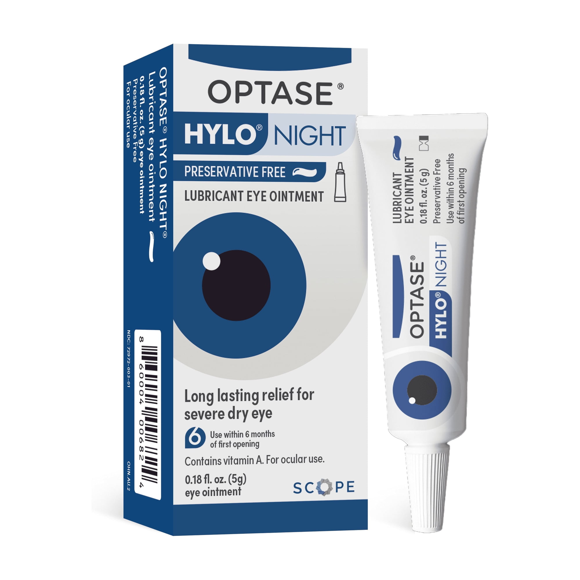 OPTASE Hylo Night Dry Eye Ointment - Nighttime Relief for Dry Eyes