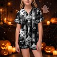 thumbnail image 2 of OJSFQUFP Girls Shorts Set Toddler Short Sleeve Print Shirts Tops Pants Outfits Button, 2 of 6