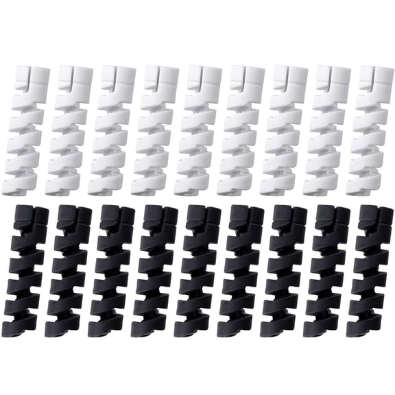 XIRQI 20 Packs Oxygen Tube Support Crimp Straightener,Retractable Oxygen Tubing Support for Portable Oxygen Concentrator,Oxygen Tubing Reels Supplies for Nasal Cannula - Black,White