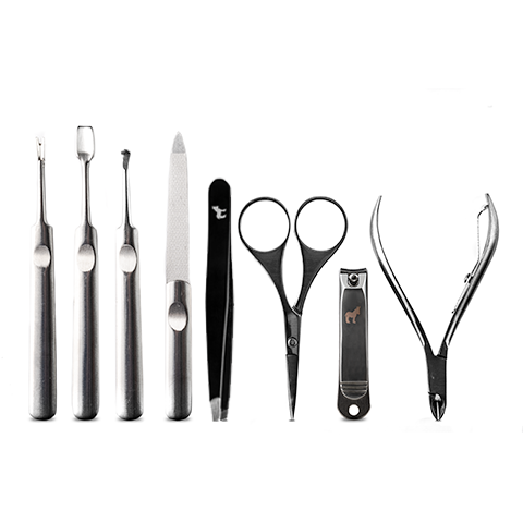 Pete & Pedro Men's 8-Piece Stainless Steel Professional Manicure Set For Men & Women | Nail Clippers, File, Cuticle Care, Scissors | Leather Travel Case, Pedicure, Grooming Kit | As Seen on Shark Tank