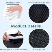 Cosmonic Premium Comfort Seat Cushion - Non-Slip Memory Foam Coccyx Pad for Back, Tailbone & Sciatica Pain Relief- Posture Corrector for Office Chair, Gaming Chair, Car Seat and Wheelchair
