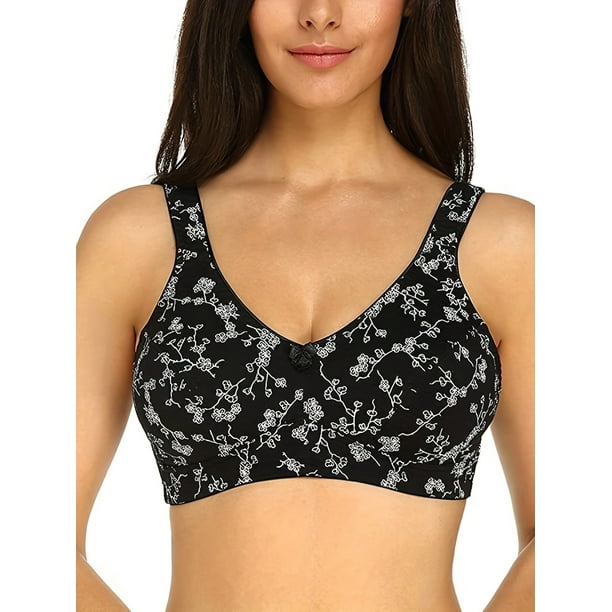 Women‘s Floral Print Wireless Intimates Bra - Comfy & Soft Composition for  Maximum Coverage