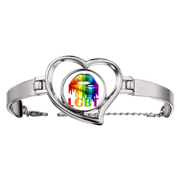 Gender Differentiation Identity Rainbow Equality Bracelet Heart Jewelry Wire Bangle
