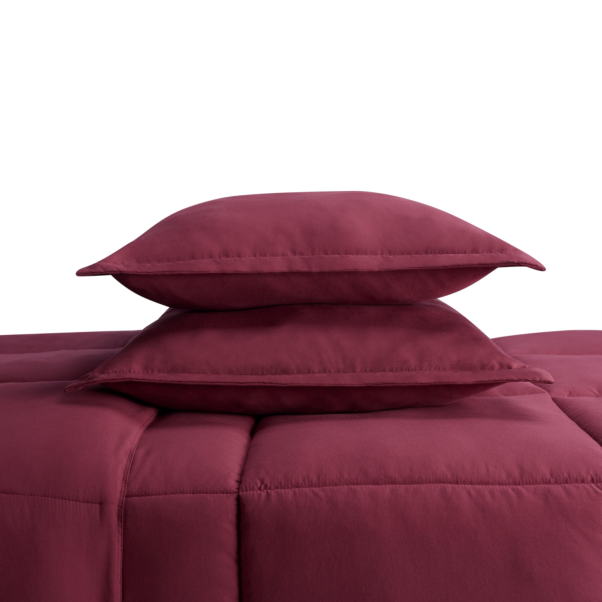 Serta Simply 2-Piece Clean Antimicrobial Burgundy Comforter Set, Twin XL