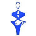 thumbnail image 2 of Gibobby Women String Bikini Set Triangle Cheeky Crochet Bathing Suits Beaded Tie Side Two Piece Swimsuits(Blue,XL), 2 of 8