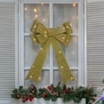 thumbnail image 2 of Northlight 24" LED Lighted Tinsel Bow Christmas Decoration Solid Gold, 2 of 4