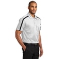 thumbnail image 4 of Port Authority Silk Touch Performance Colorblock Stripe Polo-4XL (White/ Black), 4 of 6