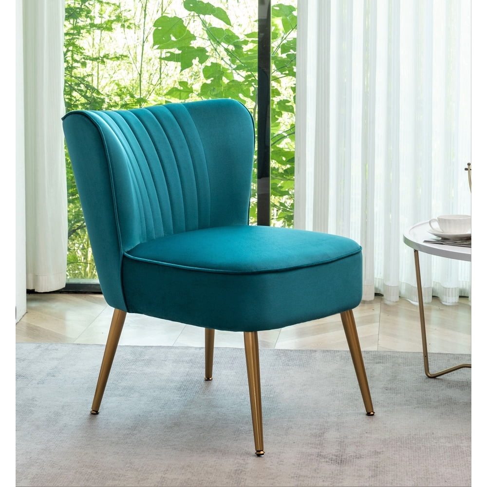 US Pride Furniture Sauter 23.2" Wide Mid-Century Modern Microfiber Accent Chair, Greynish Blue