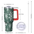 thumbnail image 2 of Green Christmas Snowflake Pattern Tumbler with Handle and Lid,40oz Double Wall Vacuum Insulated Tumbler,Cups Gift for Women and Men, 2 of 7