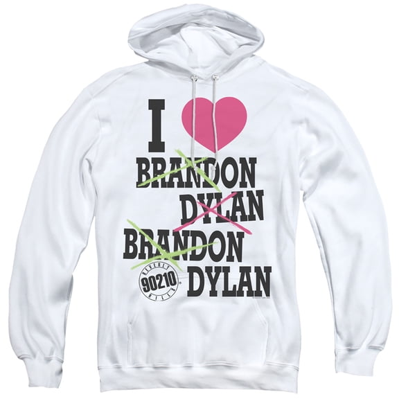 90210 I Heart 90210 Adult Pullover Hoodie Sweatshirt White