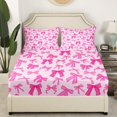 thumbnail image 6 of Erosebridal Girly Bow Fitted Sheet Set Twin,Kawaii Bowknot Bedding Twin Size,Microfiber Fitted Sheet Twin,Princess Bedroom Decor,2pcs(Fitted Sheet,Pillowcase), 6 of 6