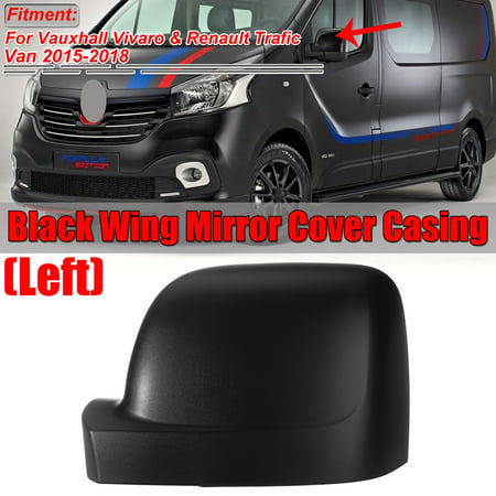 Left Black Wing Mirror Cover Case For Vauxhall Vivaro Renault