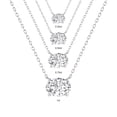 thumbnail image 7 of SZUL Women's Lab Grown 1 Carat Floating Oval Diamond Solitaire Pendant in 14K White Gold, 7 of 7