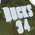 thumbnail image 4 of Men's Mitchell & Ness Ray Allen Camo Milwaukee Bucks Hardwood Classics 2000/01 Ghost Green Swingman Jersey, 4 of 4