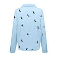 thumbnail image 4 of Kayannuo Womens Blouses Long Sleeve Collar Print Button Front Tops for Women Fashion versatile Fall Fashion Miss Loose Buttons Bird Print Lapel s T-shirts Blouse Tops, 4 of 6