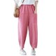 thumbnail image 2 of Minnieouse Pantalones hasta la pantorrilla para mujer, pantalones de estilo artístico para mujer, bombachos de niña con cordón de nueve puntos Prendas para la parte inferior del cuerpo Rojo 4XL, 2 of 6