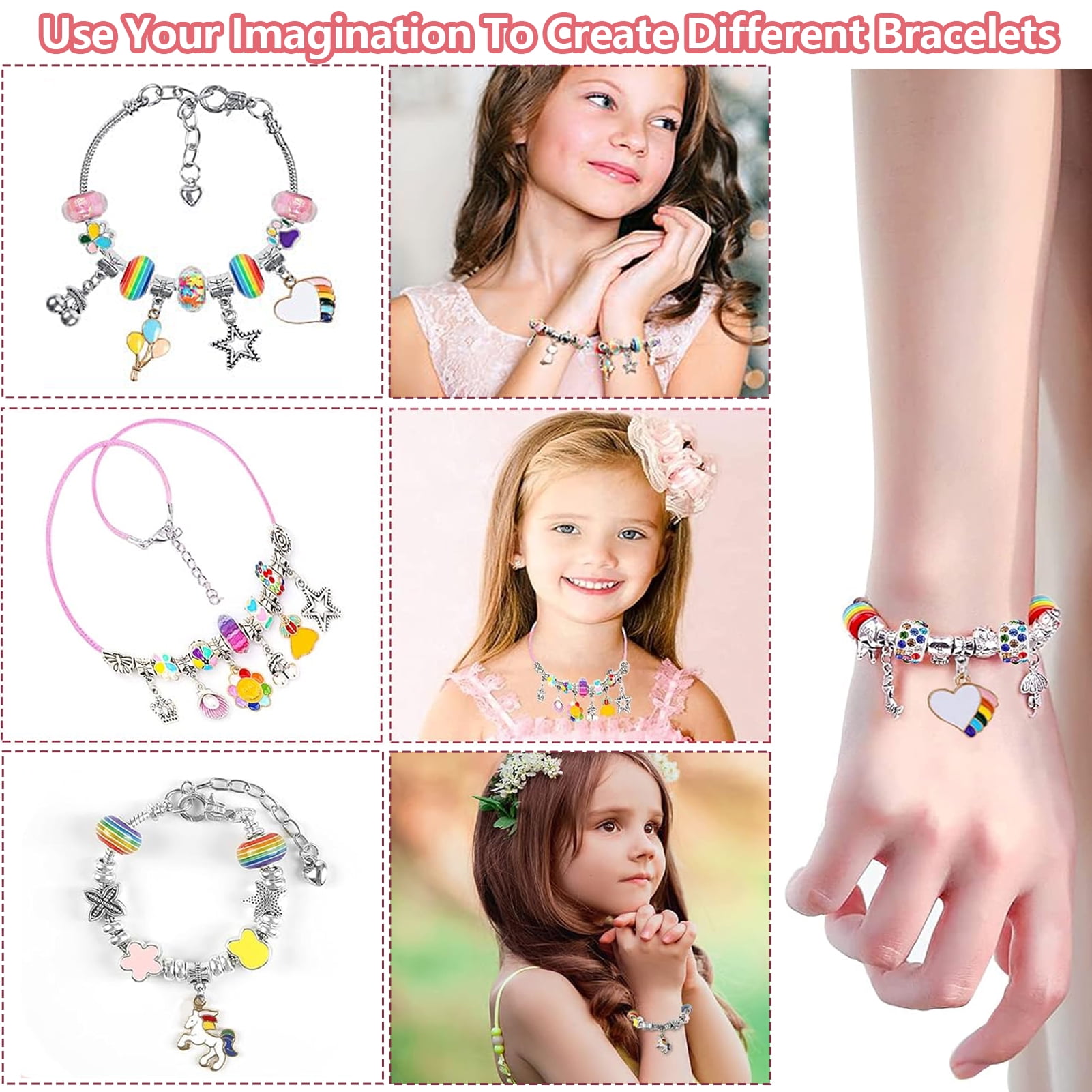 Yalumo 67pcs Charm Bracelet Making Kit, Girls Bracelet Jewelry Making Kit DIY, Birthday Gifts Set, Thanksgiving gift
