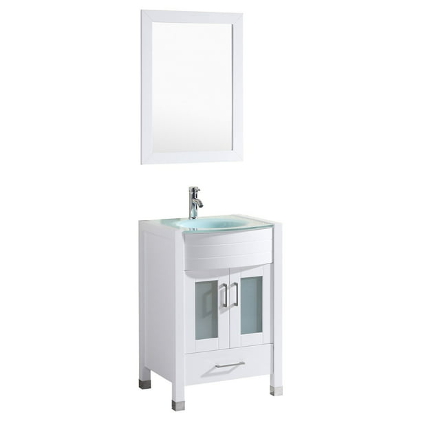 24 In W White Vanity Sink Base Cabinet, Bathroom Vanity Base Cabinet
