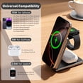 thumbnail image 3 of Upgraded 3-in-1 Magnetic Wireless Charger, Foldable Charging Station, Electromagnetic Induction Base,Compatible with MagSafe,Compatible with iPhone 12-17 Series, Apple Watch, and AirPods, 3 of 7