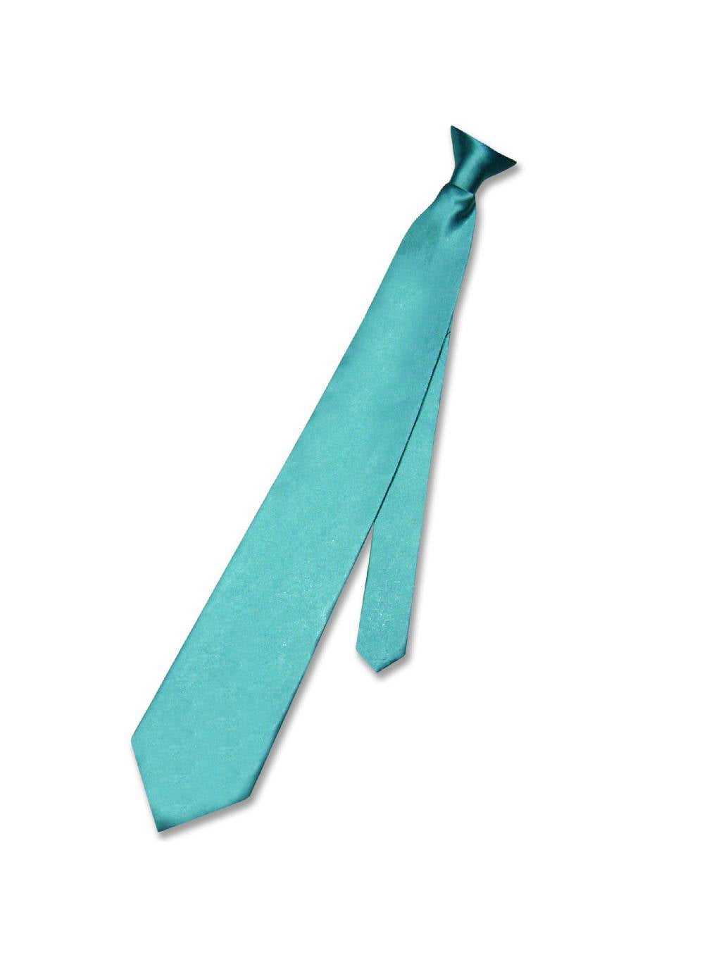 New Men's extra long necktie & hankie set solid aqua blue formal big tall 