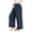 Navy, variant on Linen Pants for Girls Casual High Waist Wide Leg Long Pants Kids Summer Beach Trousers